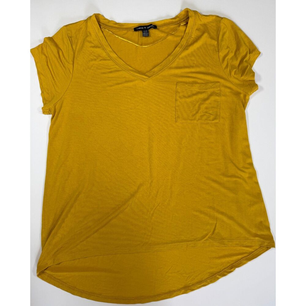 Yellow Large V-Neck Shirt